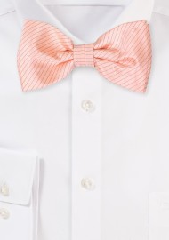 Peach Sorbet Colored Bowtie with Pencil Stripes