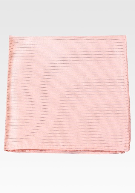 Peach Sorbet Pocket Square with Pencil Stripes
