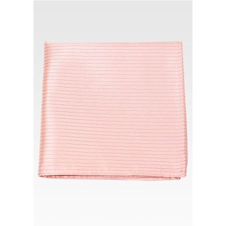 Peach Sorbet Pocket Square with Pencil Stripes