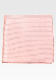 Peach Sorbet Pocket Square with Pencil Stripes