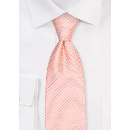 Peach Sorbet Pencil Striped Tie in Matte Finish