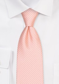 Peach Sorbet Pencil Striped Tie in Matte Finish