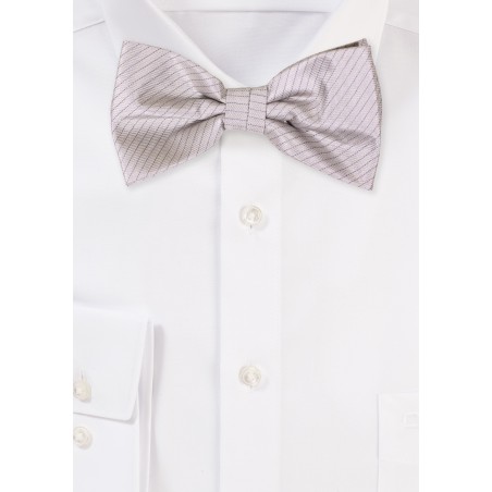 Silver Gray Colored Bowtie with Pencil Stripes