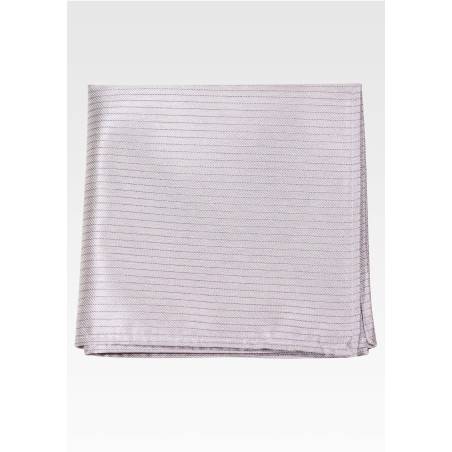 Silver Pocket Square with Pencil Stripes