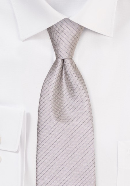 Dressy Silver Colored Tie with Thin Pencil Stripes