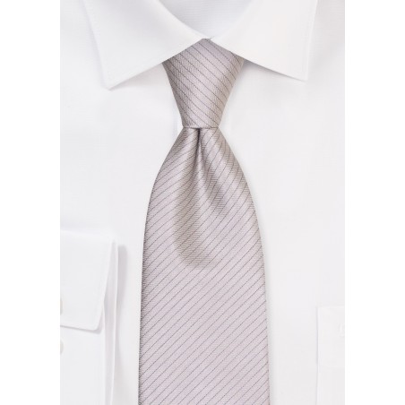 Dressy Silver Colored Tie with Thin Pencil Stripes