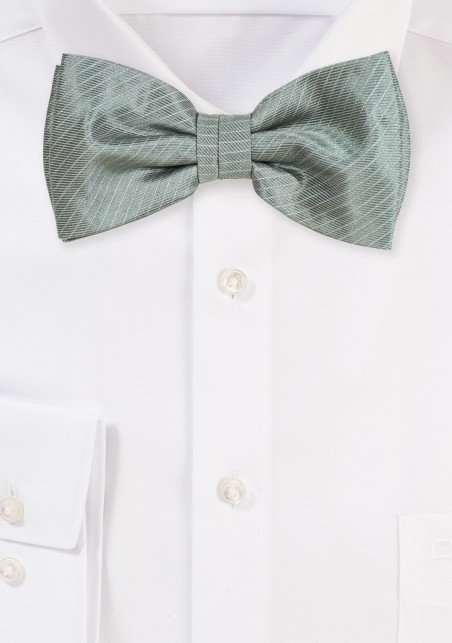 Mossy Green Bowtie with Pencil Stripes
