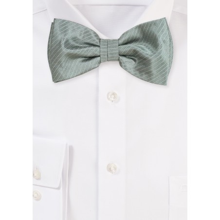Mossy Green Bowtie with Pencil Stripes