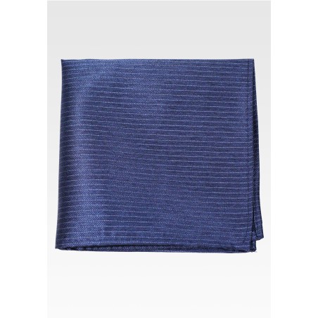 Denim Blue Pocket Square with Pencil Stripes