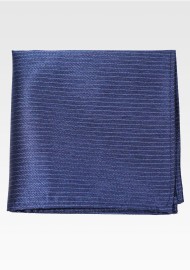 Denim Blue Pocket Square with Pencil Stripes