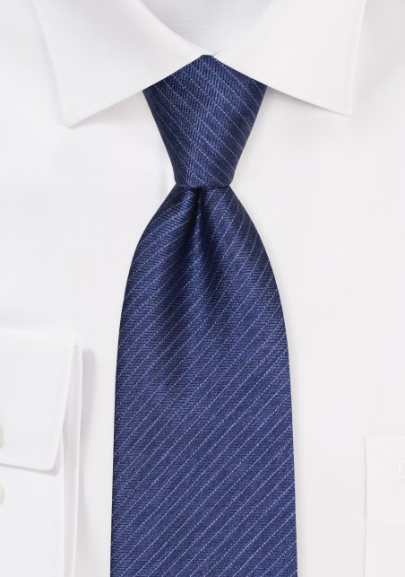 Denim Blue Pencil Striped Tie in Matte Finish
