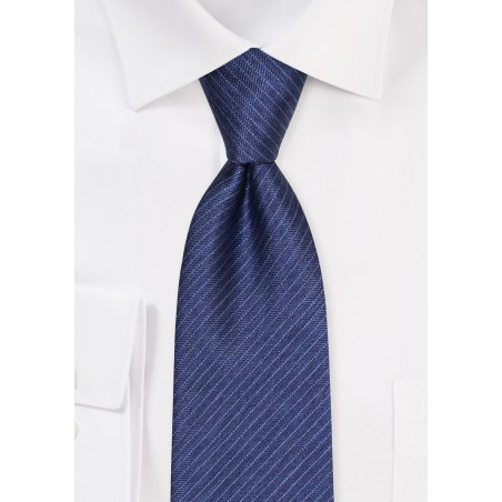 Denim Blue Pencil Striped Tie in Matte Finish