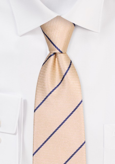 Golden Wheat Striped Necktie in XL