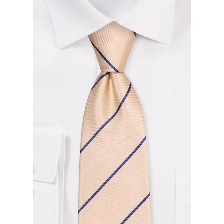 Golden Wheat Striped Necktie in XL