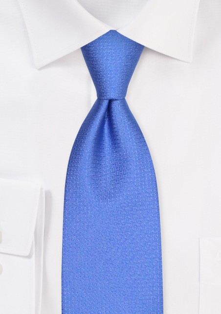 Extra Length Mens Tie in Matte Texture in Blue