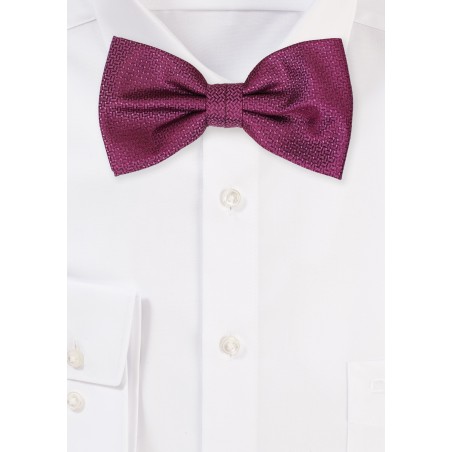 Wine Red Color Bowtie with Woven Texture