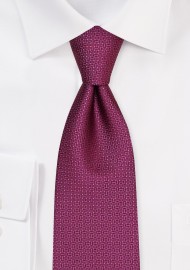Wine Colored Tie in Matte Texture in XL Size