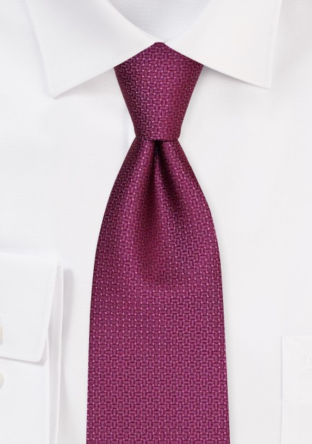 Matte Woven Foulard Pattern Tie in Wine