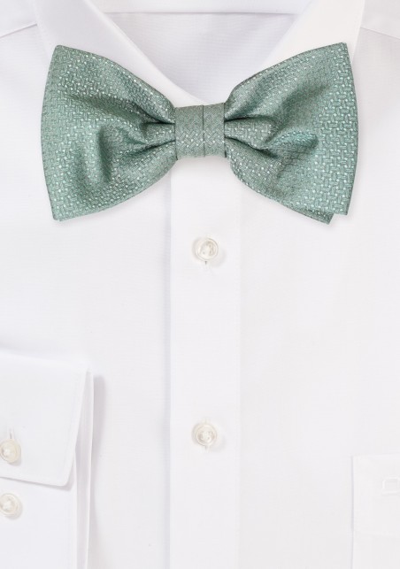 Artichoke Green Bowtie with Woven Texture
