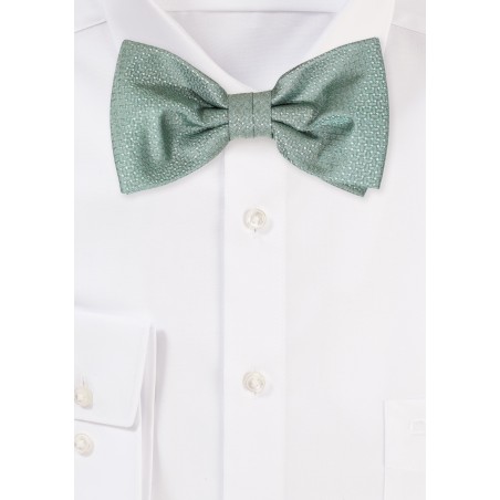 Artichoke Green Bowtie with Woven Texture