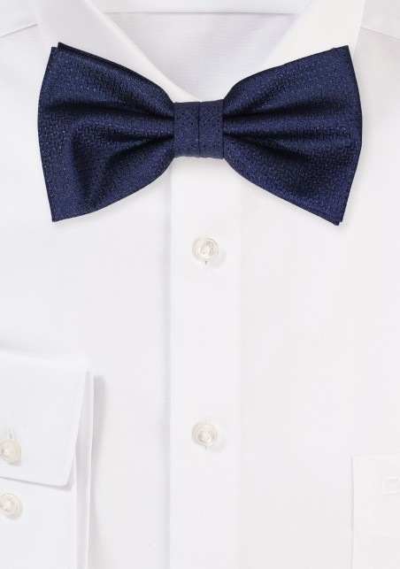 Midnight Blue Bowtie with Woven Texture