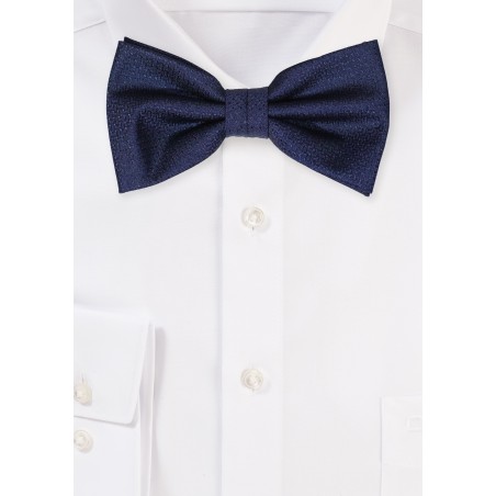 Midnight Blue Bowtie with Woven Texture