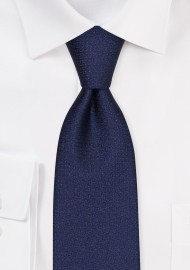 XL Midnight Navy Blue Matte Woven Tie - Extra Long Tie
