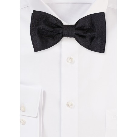 Onyx Black Mens Bow Tie in Matte Woven Finish
