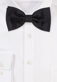 Onyx Black Mens Bow Tie in Matte Woven Finish