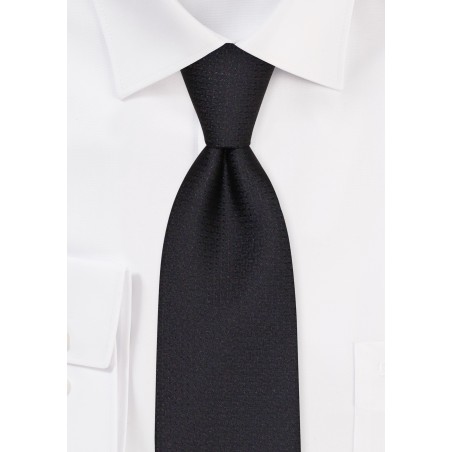 Matte Black Woven Men's Neck Tie