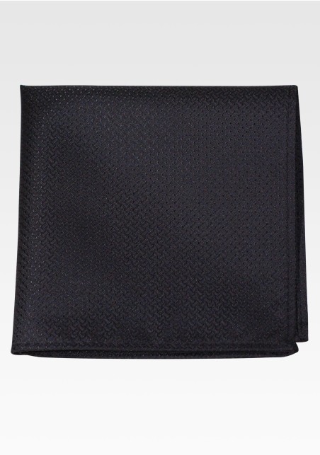 Onyx Black Pocket Square in Foulard Design