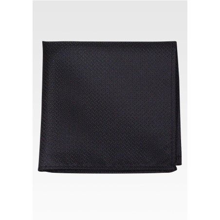 Onyx Black Pocket Square in Foulard Design