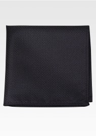 Onyx Black Pocket Square in Foulard Design