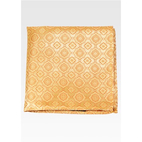 Golden Color Pocket Square with Large Medallions