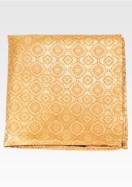Golden Color Pocket Square with Large Medallions