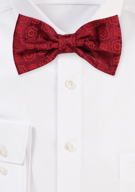 Medallion Bow Tie in Rich Burgundy
