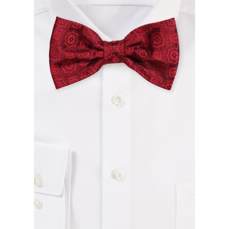 Medallion Bow Tie in Rich Burgundy