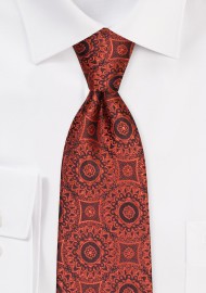 Cinnamon Medallion Necktie in XL Length