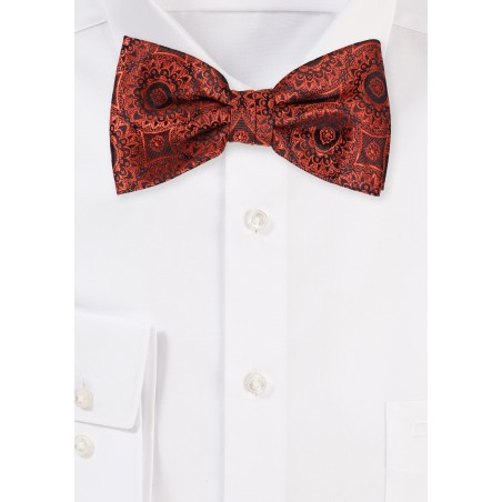Cinnamon Color Bow Tie with Medallions