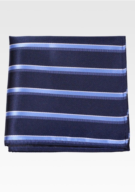 Striped Pocket Square in Shades of Blue