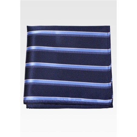 Striped Pocket Square in Shades of Blue