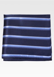 Striped Pocket Square in Shades of Blue