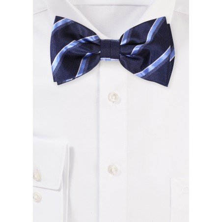 Blue Colored Bowtie with Modern Stripes