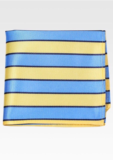 Preppy Repp Pocket Square in Light Blue and Yellow