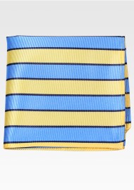 Preppy Repp Pocket Square in Light Blue and Yellow