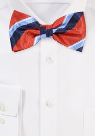 Striped Bow Tie in Ochre Red