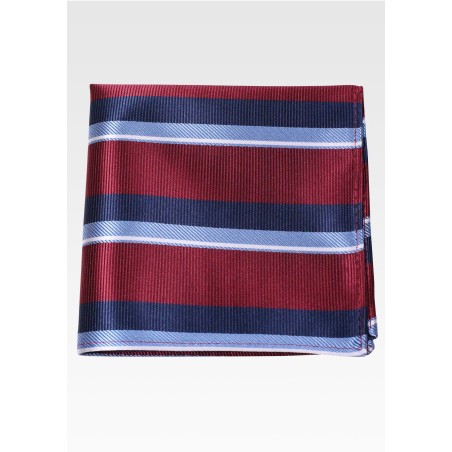 Regimental Stripe Pocket Square | Burgundy Blue