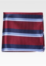 Regimental Stripe Pocket Square | Burgundy Blue
