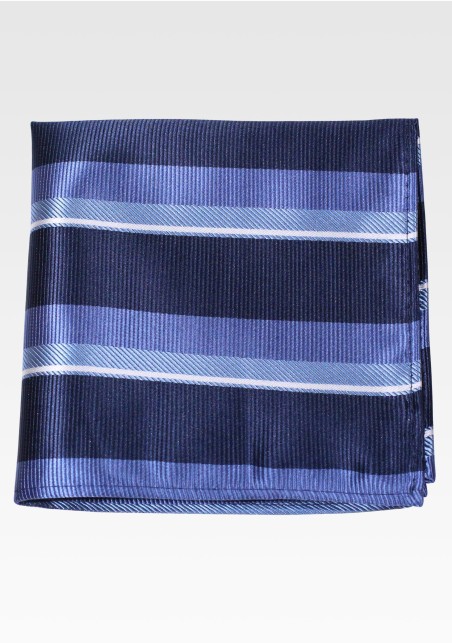 Blue Striped Mens Pocket Square