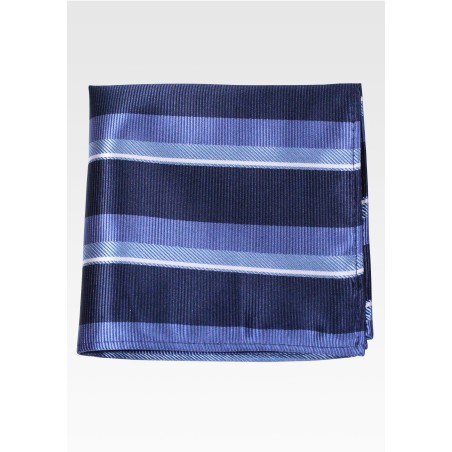 Blue Striped Mens Pocket Square